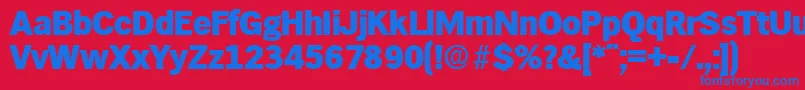 HamburgExtrabold Font – Blue Fonts on Red Background