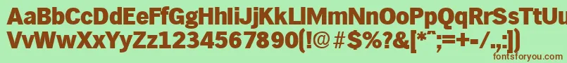 HamburgExtrabold-fontti – ruskeat fontit vihreällä taustalla