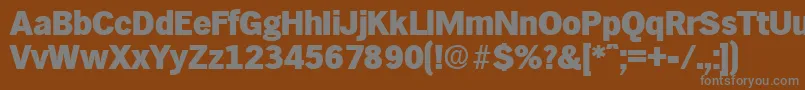 HamburgExtrabold-fontti – harmaat kirjasimet ruskealla taustalla