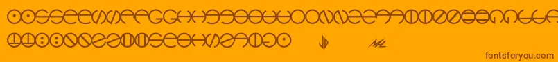 Fonte Hyach – fontes marrons em um fundo laranja
