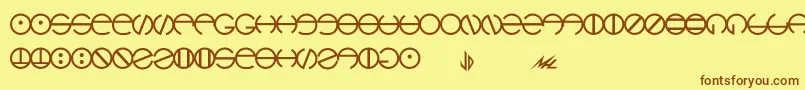 Hyach Font – Brown Fonts on Yellow Background