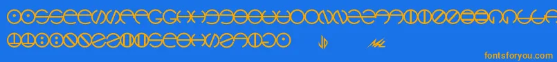 Hyach Font – Orange Fonts on Blue Background