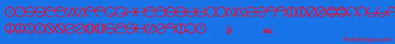 Hyach Font – Red Fonts on Blue Background
