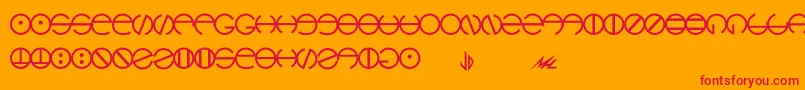 Hyach-fontti – punaiset fontit oranssilla taustalla