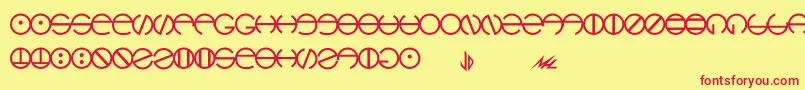 Hyach Font – Red Fonts on Yellow Background