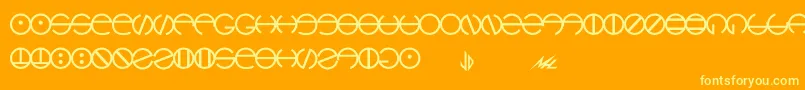 Hyach Font – Yellow Fonts on Orange Background