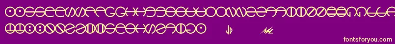 Hyach Font – Yellow Fonts on Purple Background