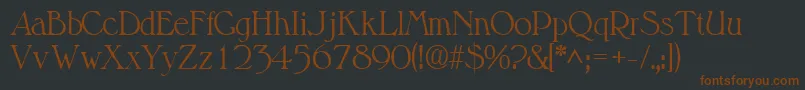 ValitsskRegular-fontti – ruskeat fontit mustalla taustalla