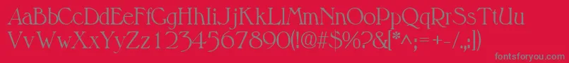フォントValitsskRegular – 赤い背景に灰色の文字