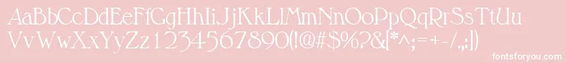 フォントValitsskRegular – ピンクの背景に白い文字