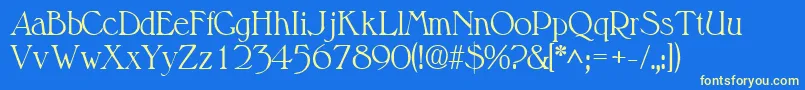 Fonte ValitsskRegular – fontes amarelas em um fundo azul