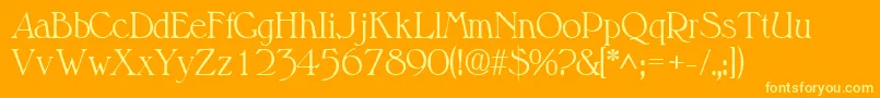 Fonte ValitsskRegular – fontes amarelas em um fundo laranja