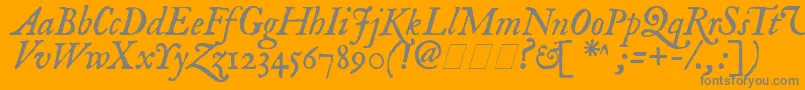 Czcionka Feenit2 – szare czcionki na pomarańczowym tle