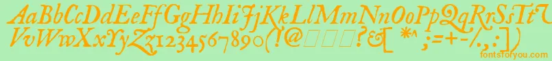 Feenit2 Font – Orange Fonts on Green Background