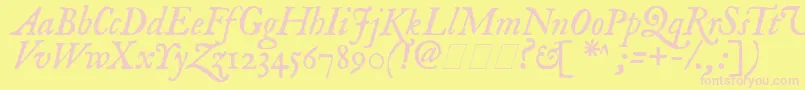 Feenit2 Font – Pink Fonts on Yellow Background