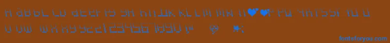 Naujokslove Font – Blue Fonts on Brown Background