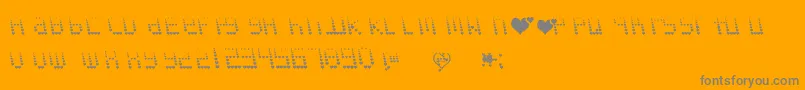 Naujokslove-Schriftart – Graue Schriften auf orangefarbenem Hintergrund