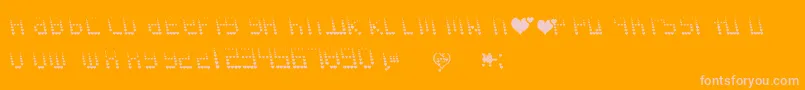 Naujokslove-Schriftart – Rosa Schriften auf orangefarbenem Hintergrund