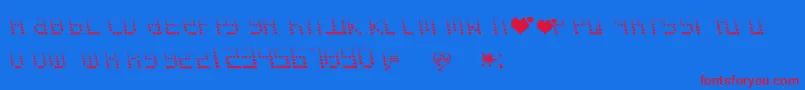 Naujokslove Font – Red Fonts on Blue Background