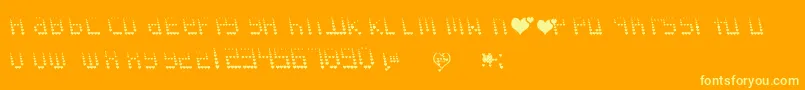 Naujokslove-Schriftart – Gelbe Schriften auf orangefarbenem Hintergrund