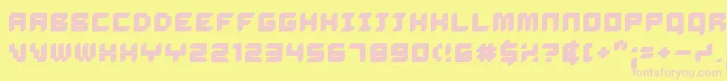 DelilahBold-fontti – vaaleanpunaiset fontit keltaisella taustalla