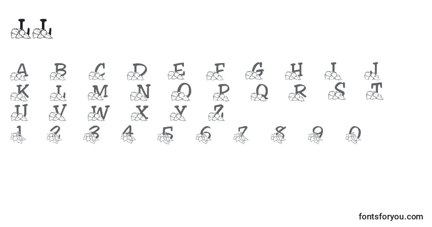 Schriftart LmsLindalicious – Alphabet, Zahlen, spezielle Symbole