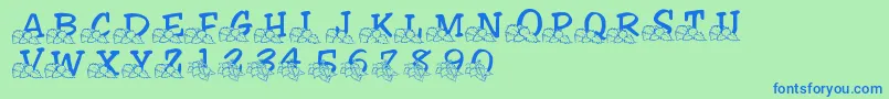 LmsLindalicious Font – Blue Fonts on Green Background