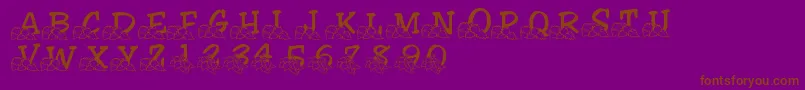 LmsLindalicious-Schriftart – Braune Schriften auf violettem Hintergrund