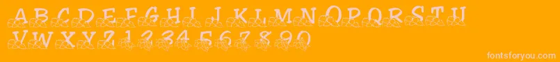 LmsLindalicious-Schriftart – Rosa Schriften auf orangefarbenem Hintergrund