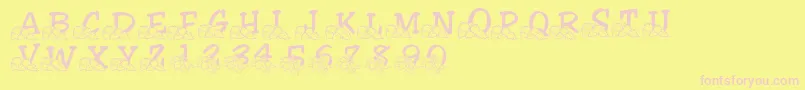 LmsLindalicious Font – Pink Fonts on Yellow Background