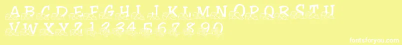 LmsLindalicious Font – White Fonts on Yellow Background