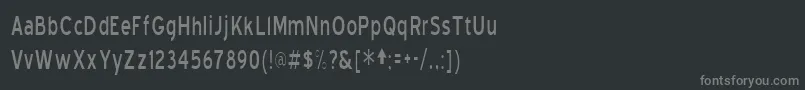 フォントBlueHighwayCondensed – 黒い背景に灰色の文字