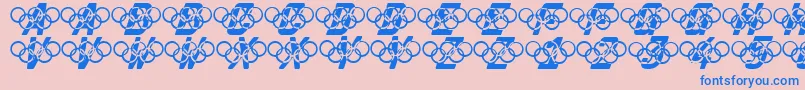フォントOlympia2000 – ピンクの背景に青い文字
