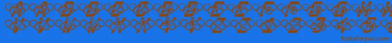 Olympia2000 Font – Brown Fonts on Blue Background