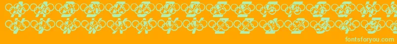 Olympia2000 Font – Green Fonts on Orange Background