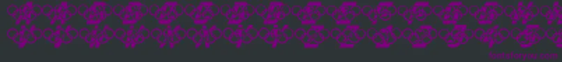 Olympia2000-Schriftart – Violette Schriften auf schwarzem Hintergrund