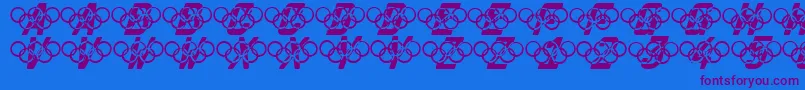 Olympia2000 Font – Purple Fonts on Blue Background