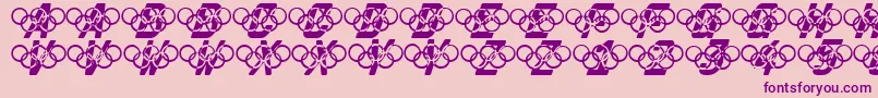 Olympia2000-Schriftart – Violette Schriften auf rosa Hintergrund