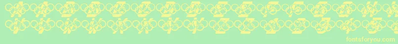 Olympia2000 Font – Yellow Fonts on Green Background