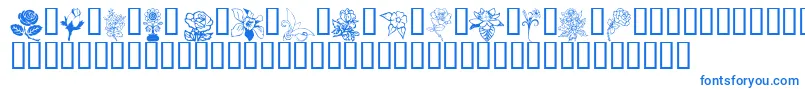 Fonte FloralDesign – fontes azuis em um fundo branco