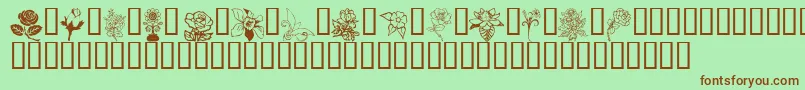 FloralDesign Font – Brown Fonts on Green Background