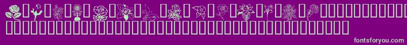 Fonte FloralDesign – fontes verdes em um fundo violeta