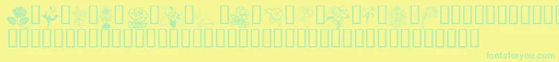 FloralDesign Font – Green Fonts on Yellow Background