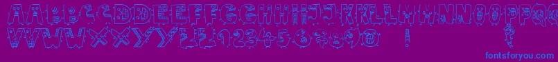 JmhMarianaBlanca Font – Blue Fonts on Purple Background