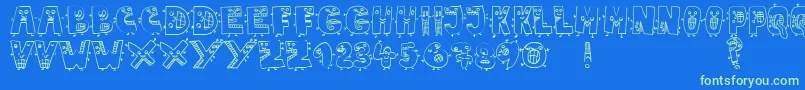 JmhMarianaBlanca Font – Green Fonts on Blue Background