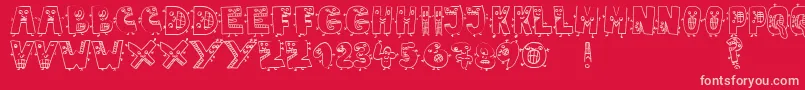 JmhMarianaBlanca Font – Pink Fonts on Red Background