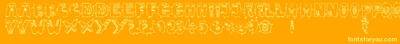 JmhMarianaBlanca-fontti – keltaiset fontit oranssilla taustalla