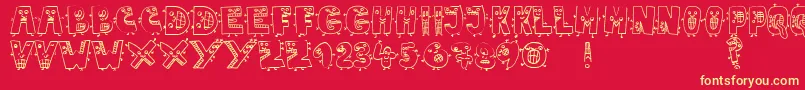 JmhMarianaBlanca Font – Yellow Fonts on Red Background