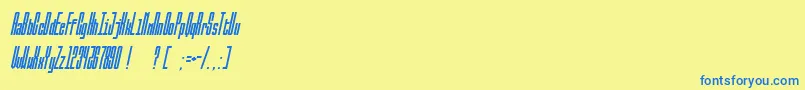 BallbaseItalic Font – Blue Fonts on Yellow Background