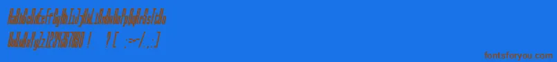 BallbaseItalic Font – Brown Fonts on Blue Background